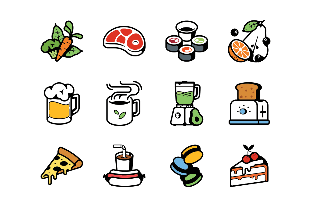 A food and beverages icons