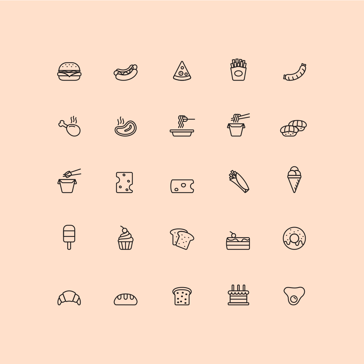 A free food vector icons