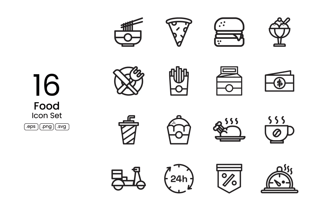 A food icon set