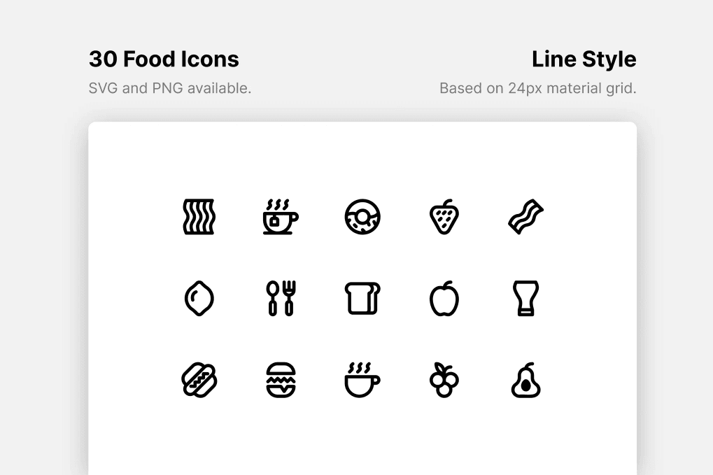 A fast food line style icons