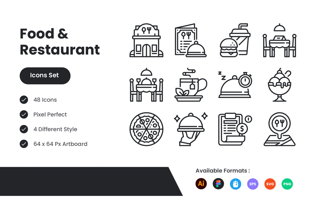 A food and restaurant icons