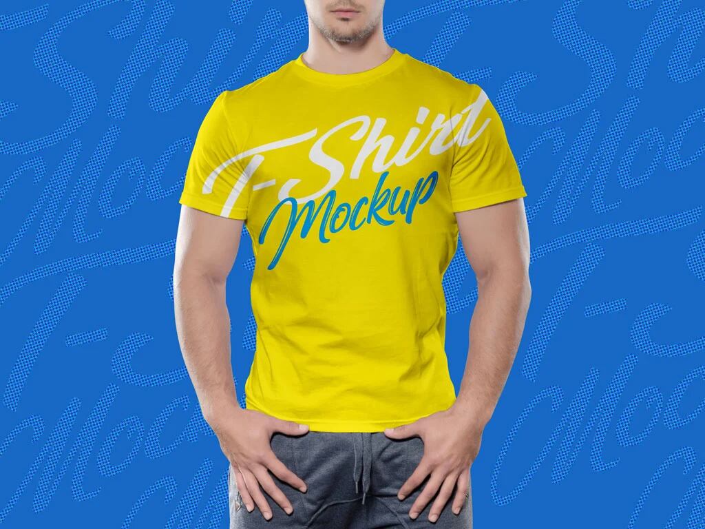 A free fit men t-shirt mockup