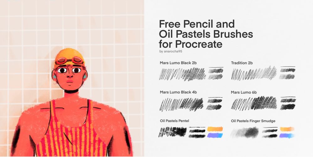 A free pencil and pastels brushes for Procreate