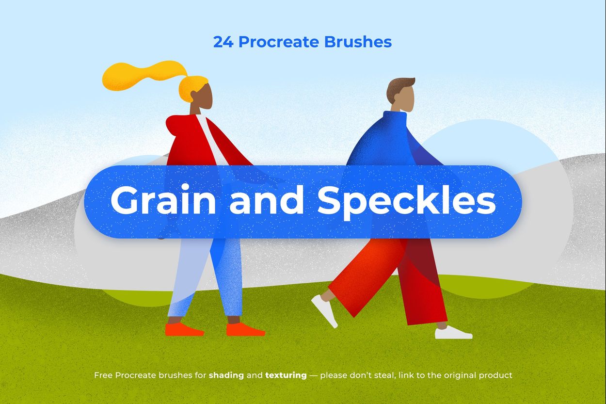 A free Procreate grain and speckle brushes