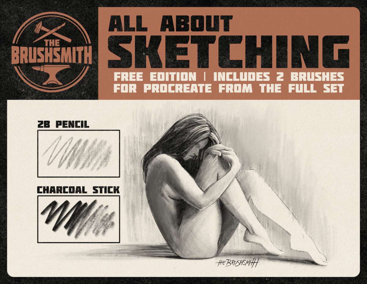 A free sketching Procreate brush pack