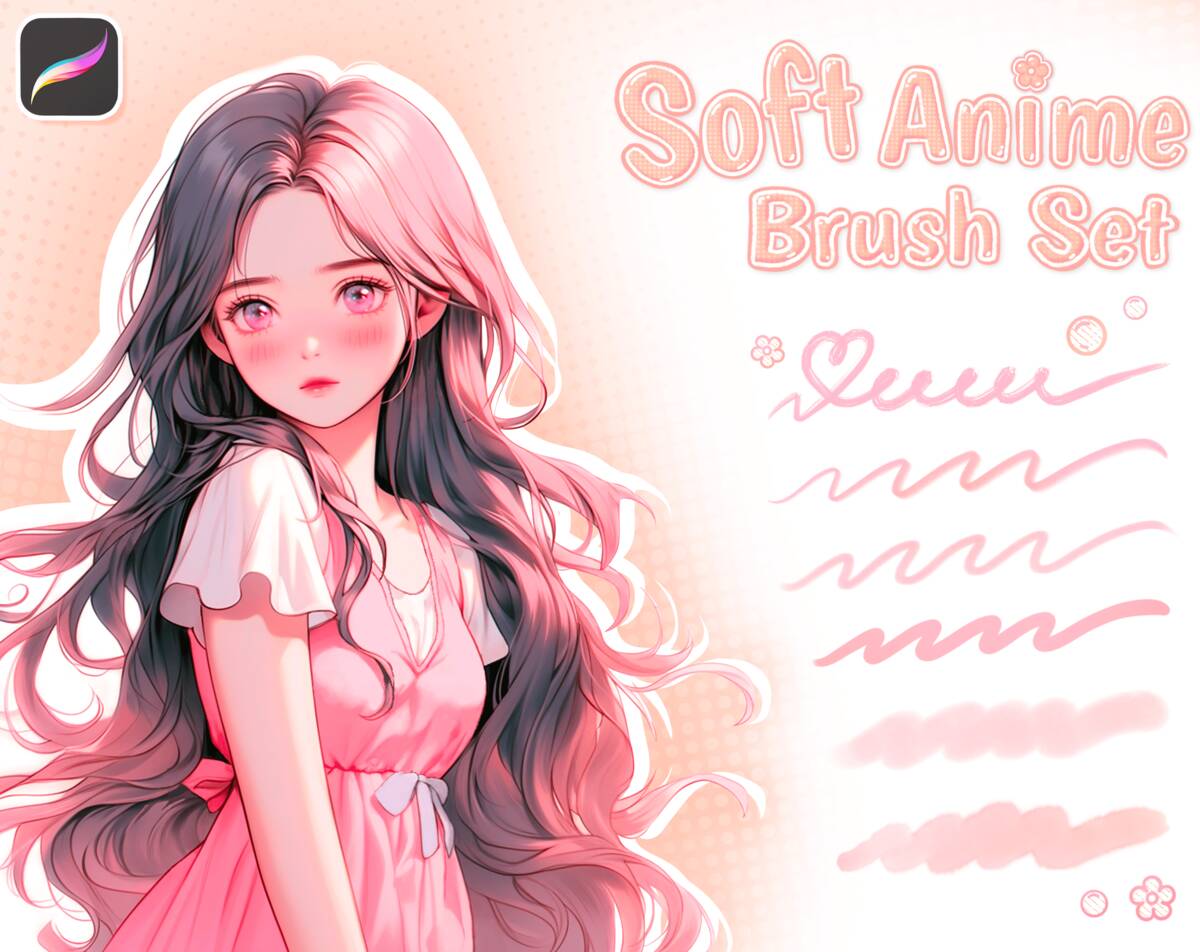 A soft anime brush set for Procreate