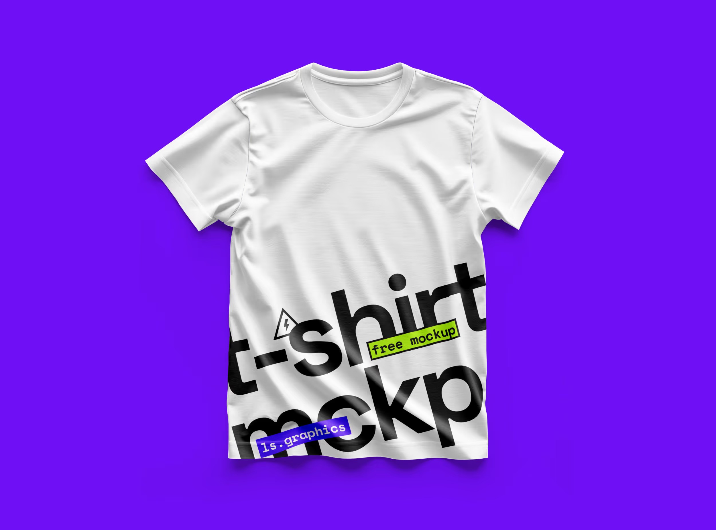 A free white t-shirt mockup
