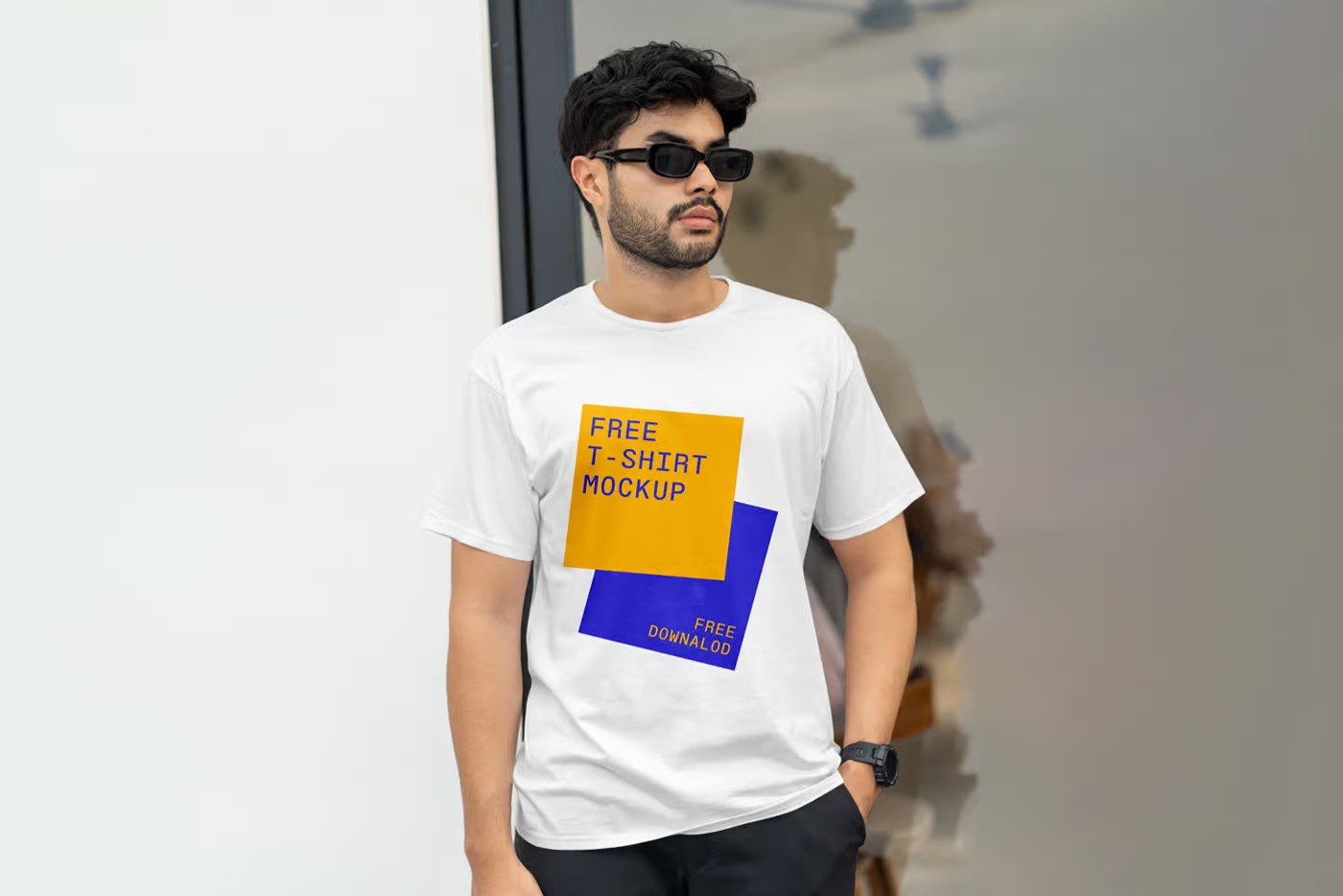 A t-shirt mockup on man