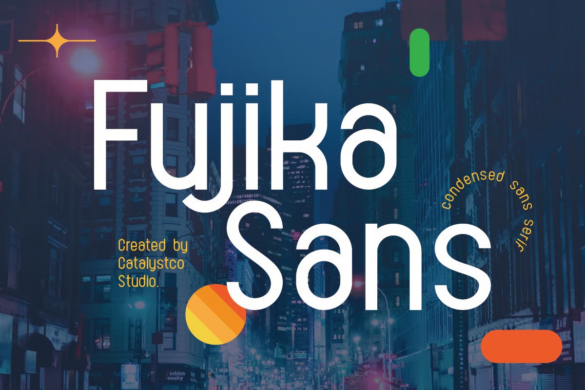 A condensed sans serif font