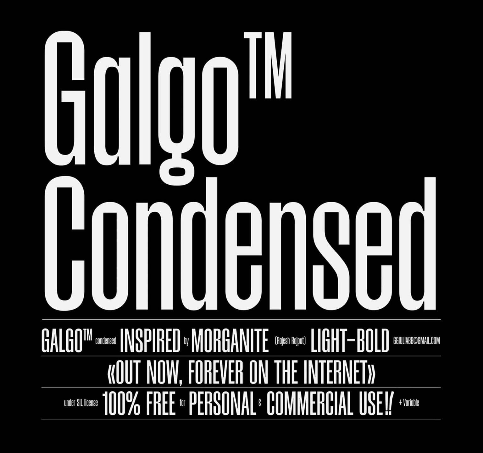 A free condensed font