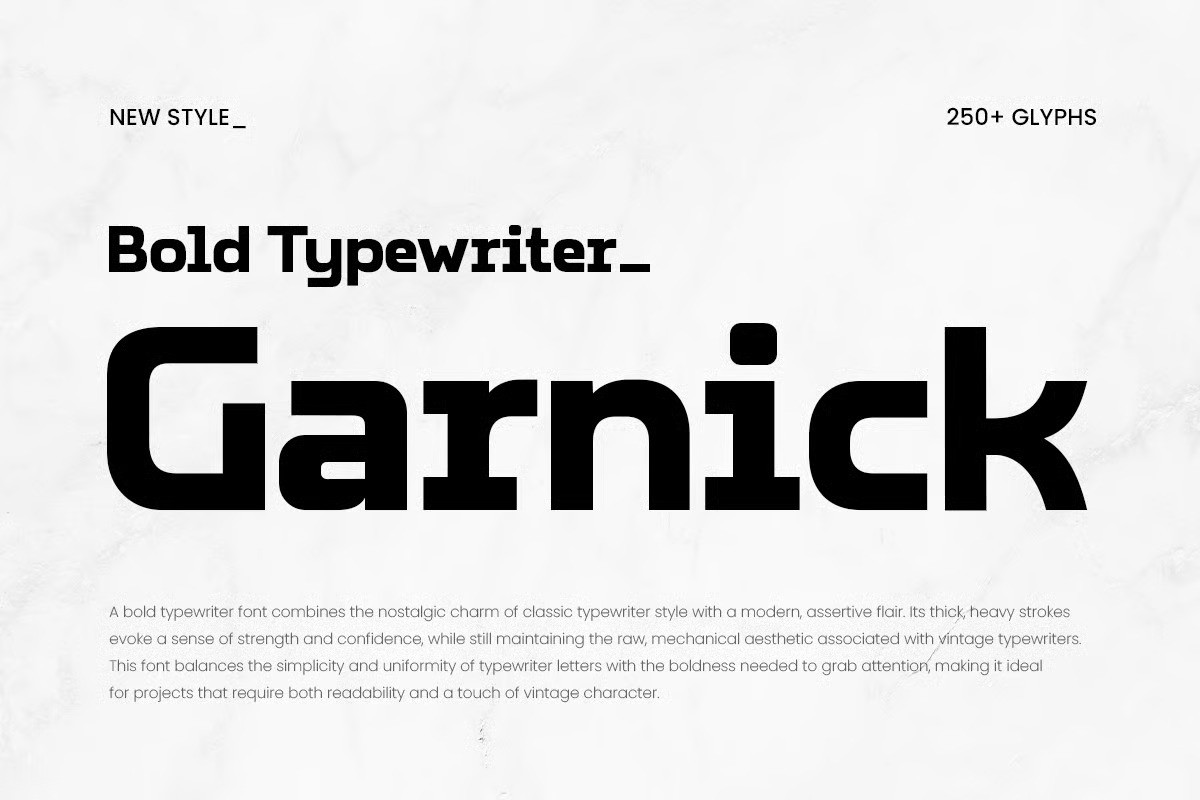 A bold sans-serif typewriter font
