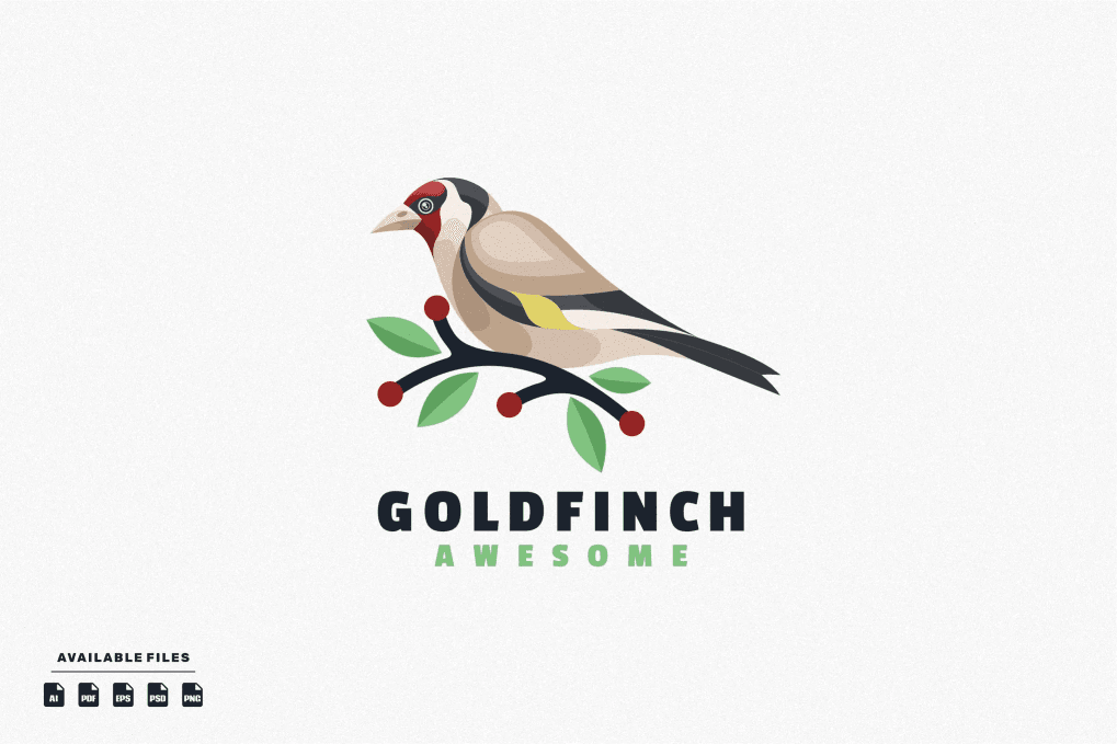 A Goldfinch bird mascot logo template