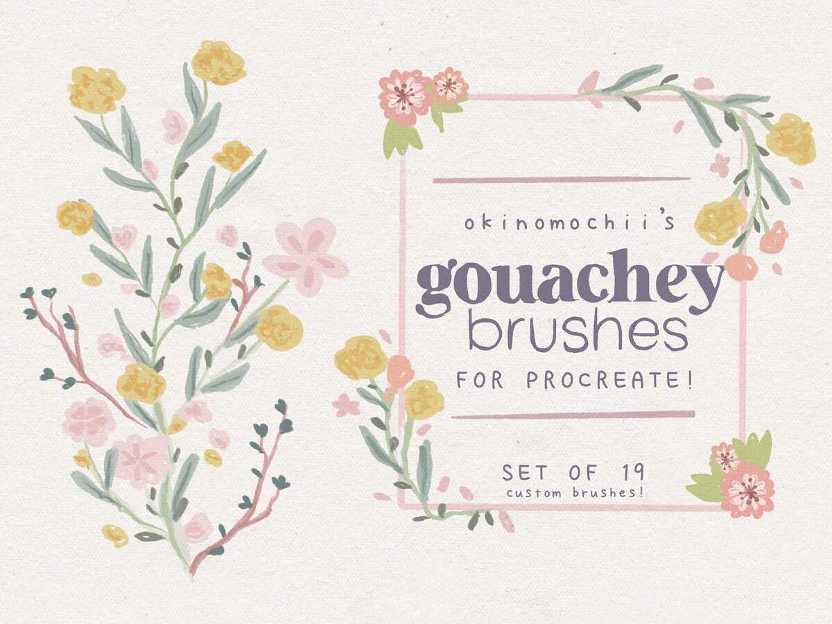 A free Procreate gouachey brushes