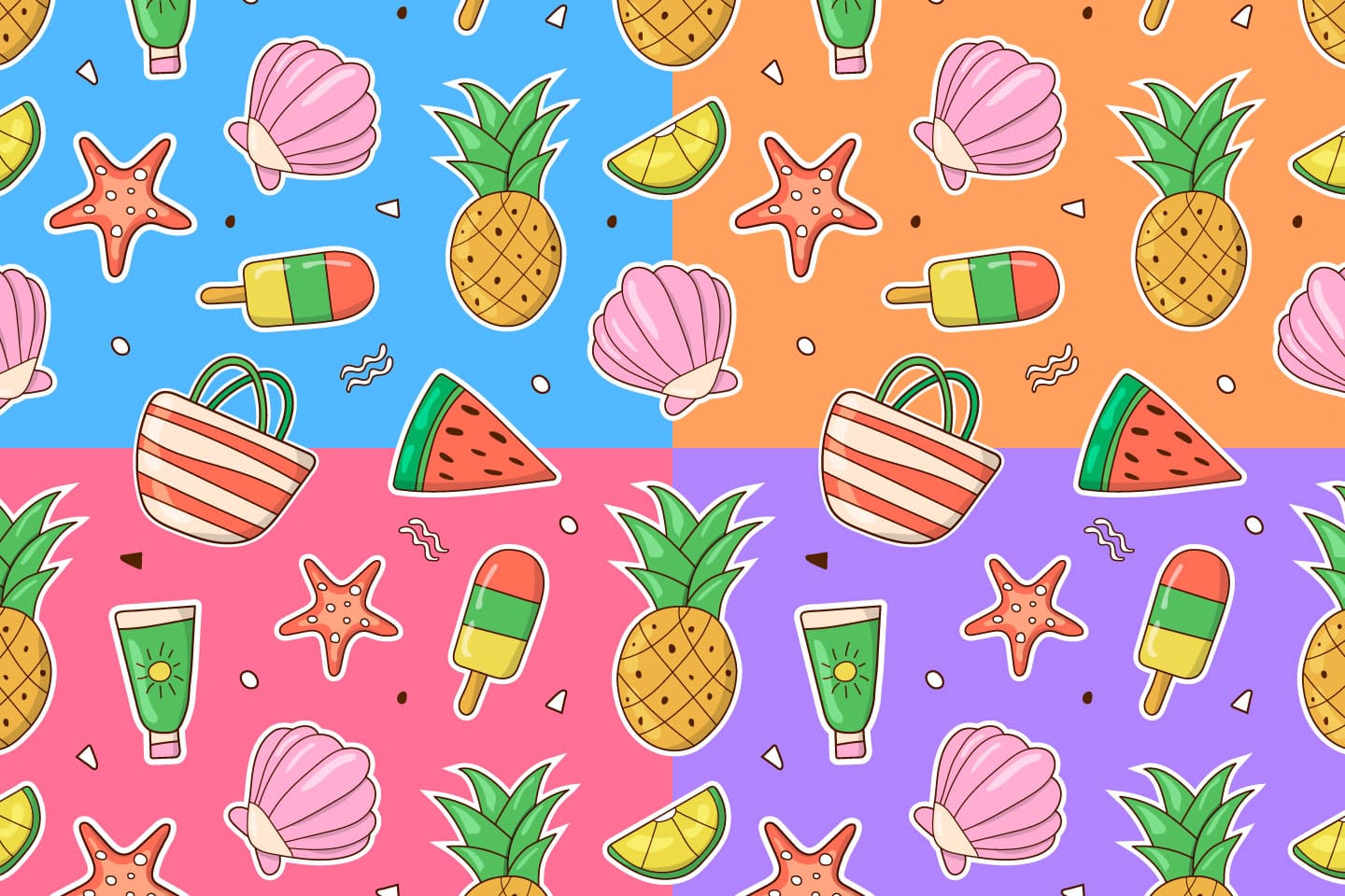 A free summer seamless patterns