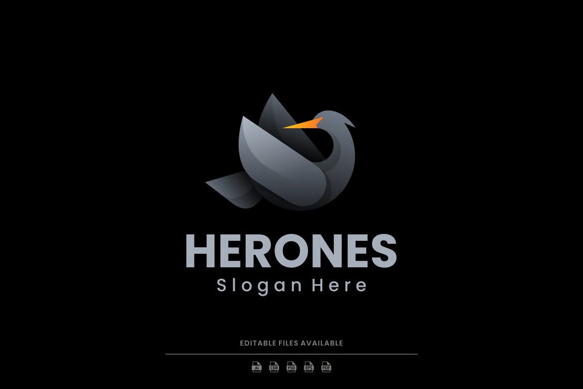 A heron gradient logo template