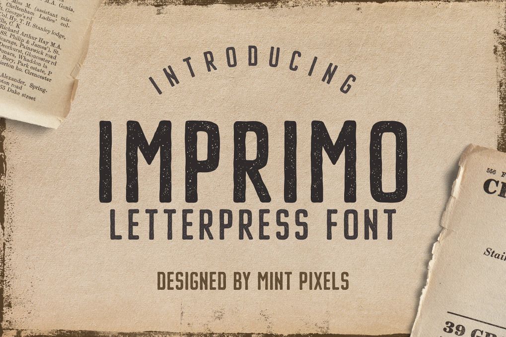 A letterpress display font