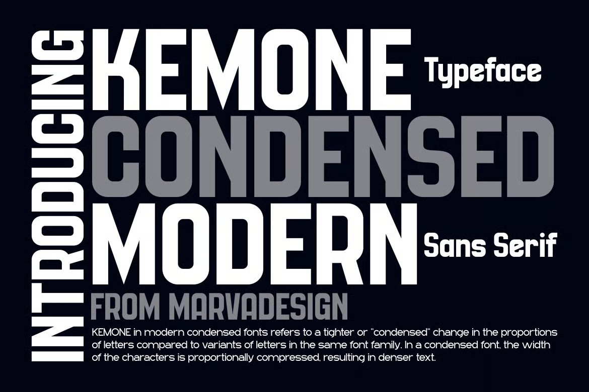 A modern condensed sans font