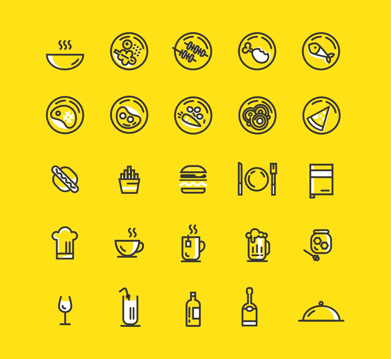 A free minimal food icons