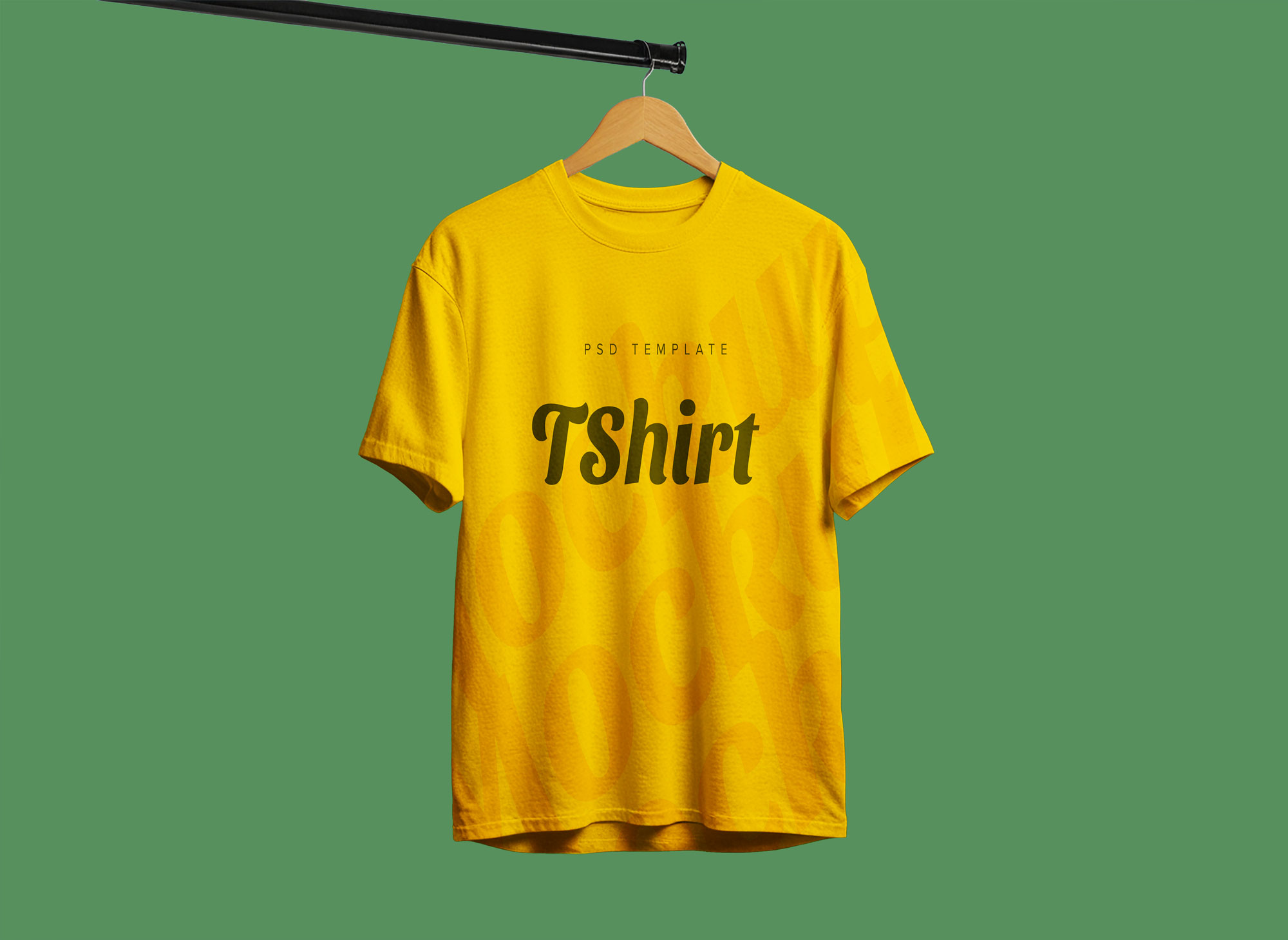 A men's hanging t-shirt mockup