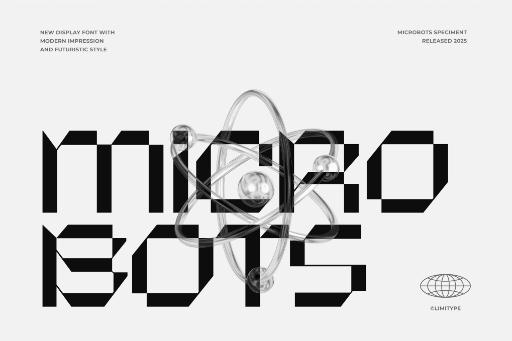 A futuristic robot style font