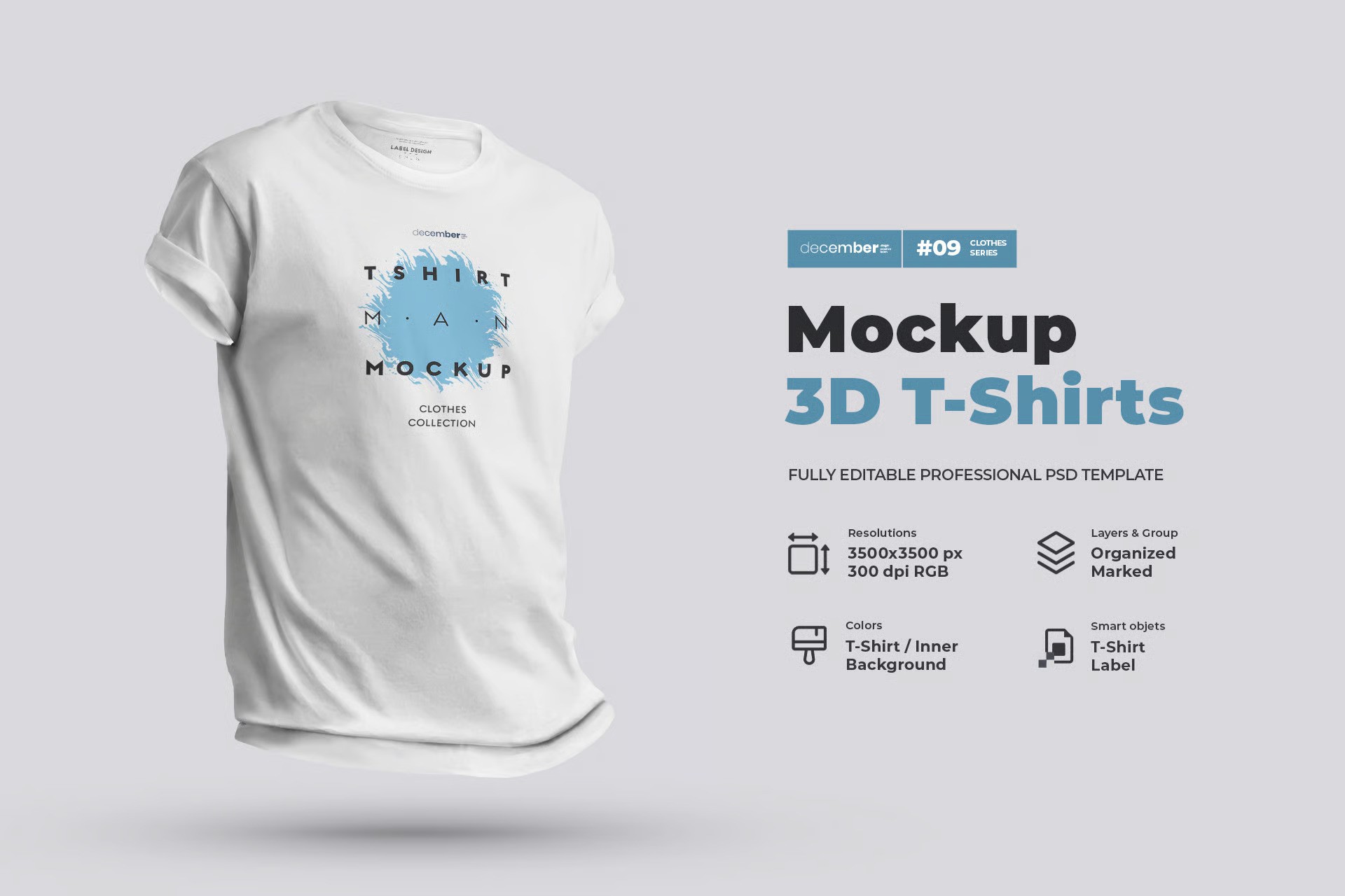 A mockup t-shirt in 3D style
