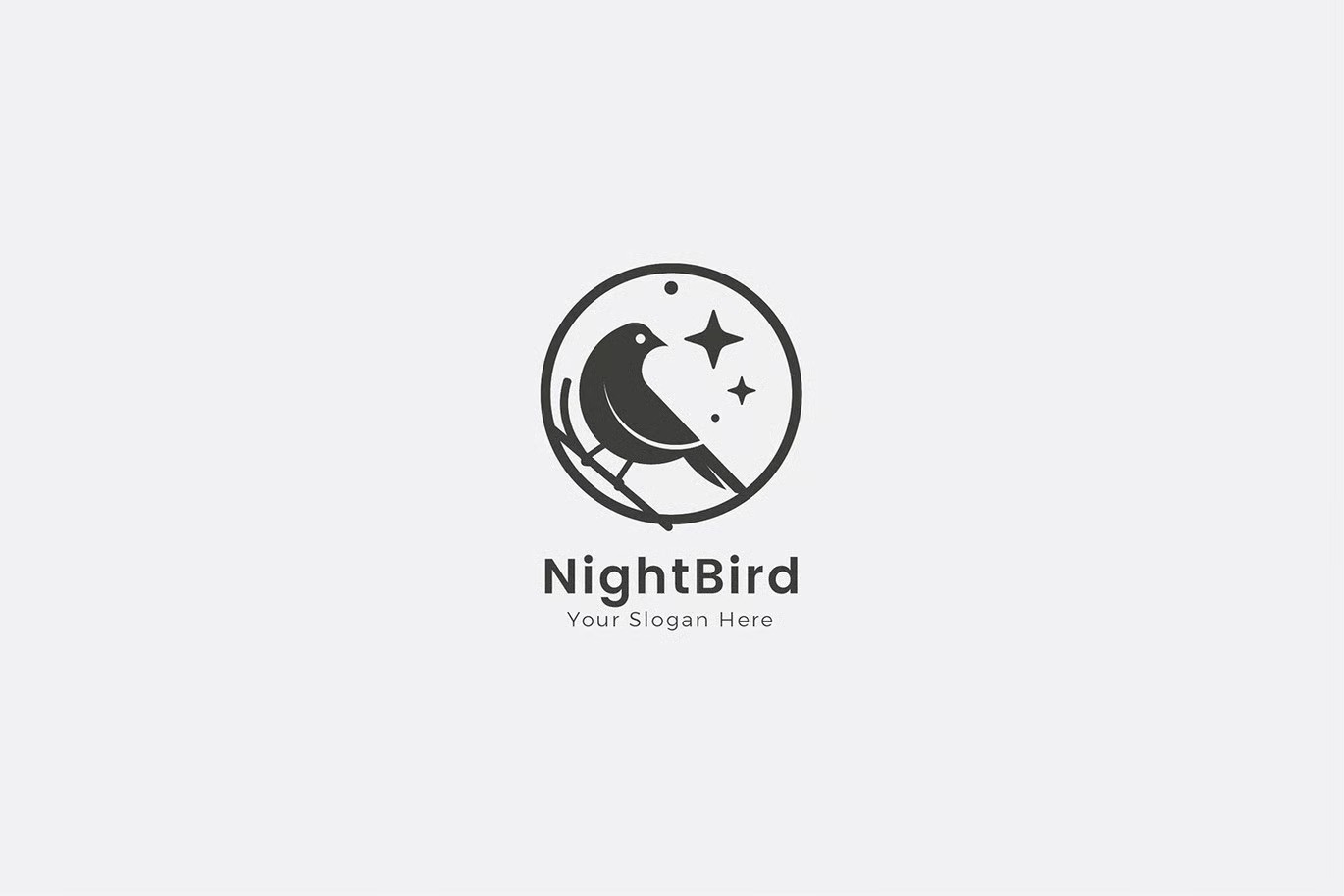 A night bird elegant logo template