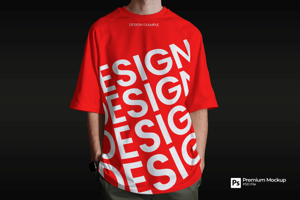 An oversize t-shirt mockup