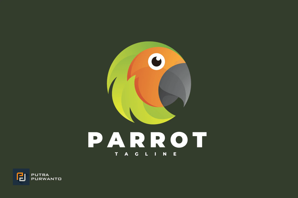A parrot head logo template