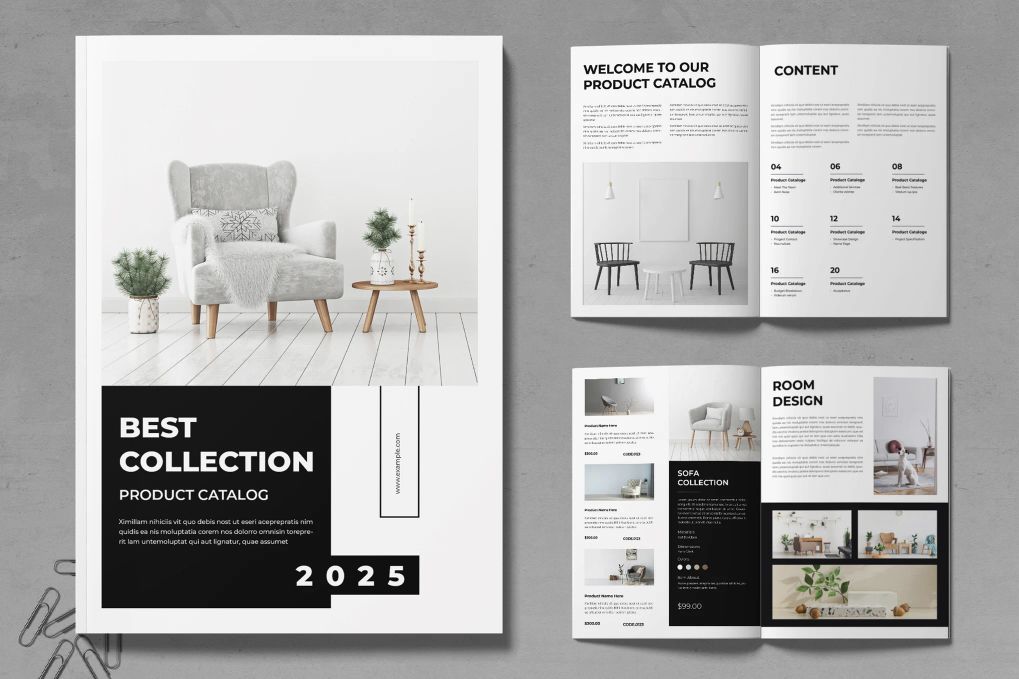 A product catalog template