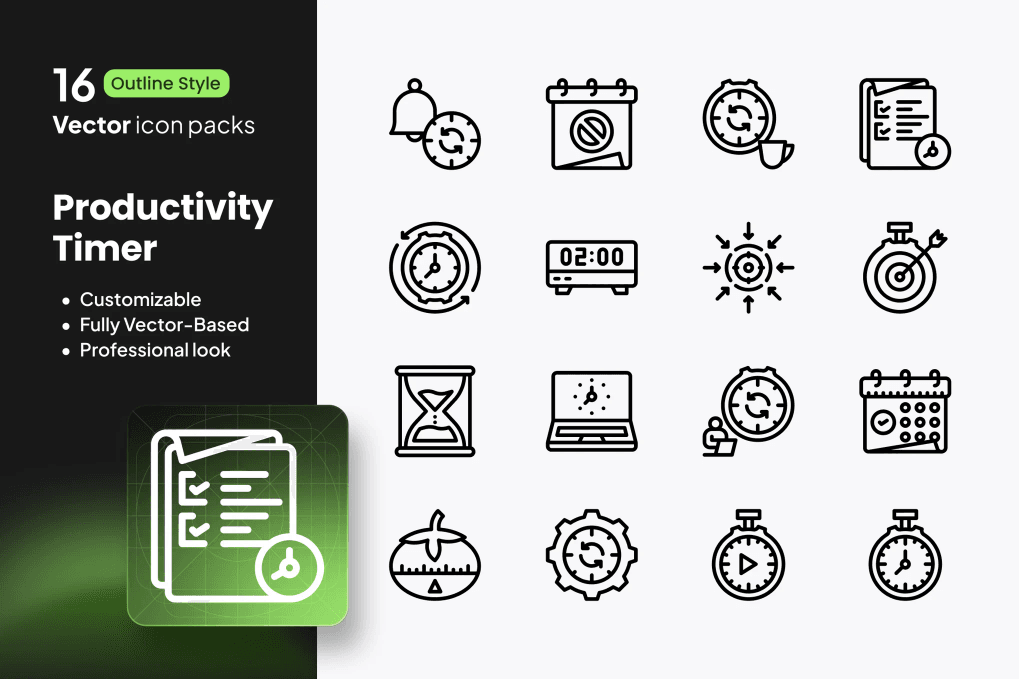 A productivity timer icons
