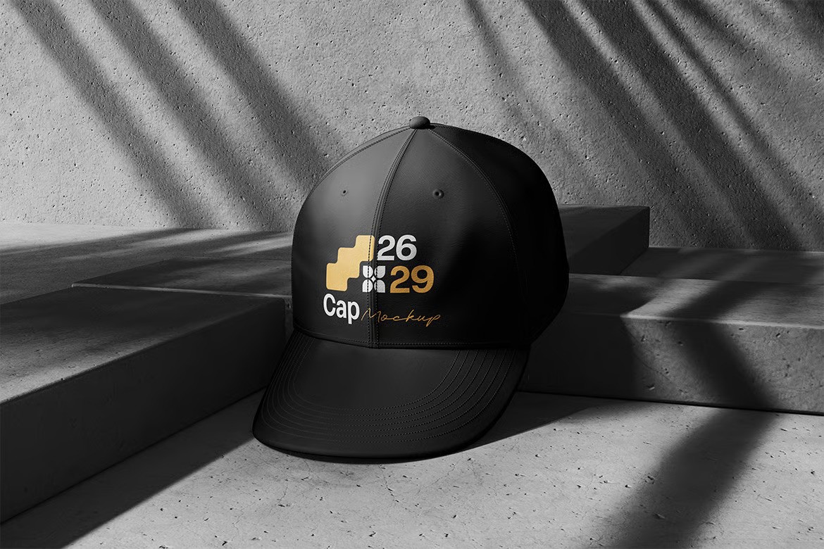 A cap mockup with shadow