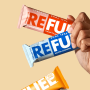 Refuel protein bars in hand
