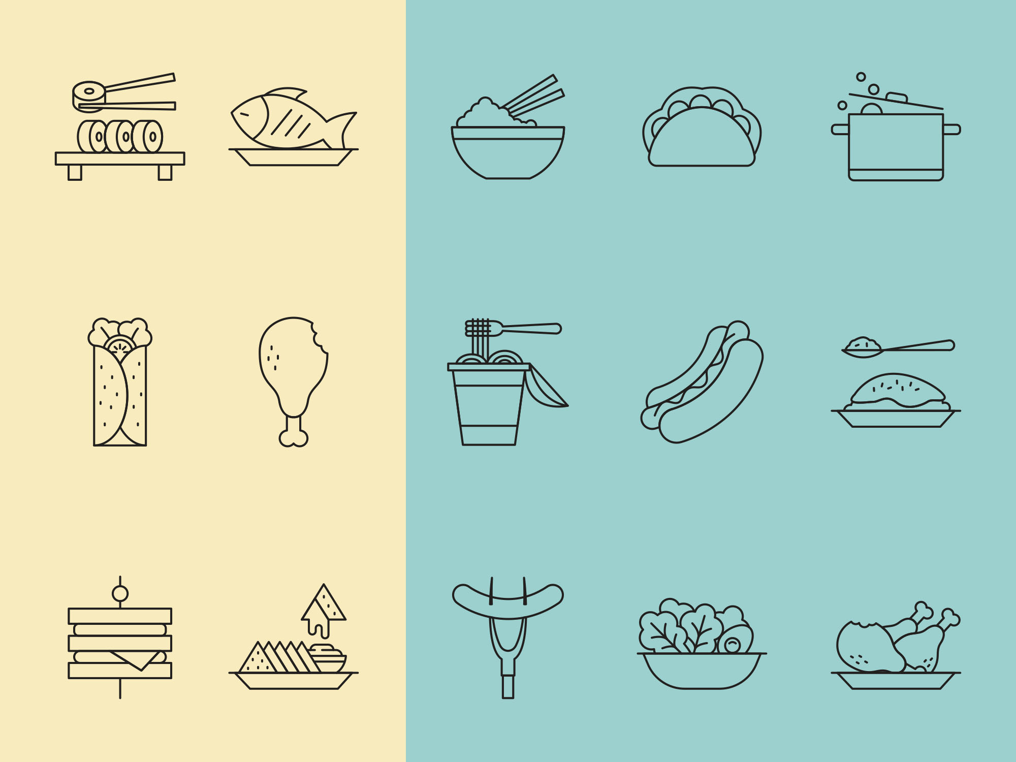 A free restaurant food icons