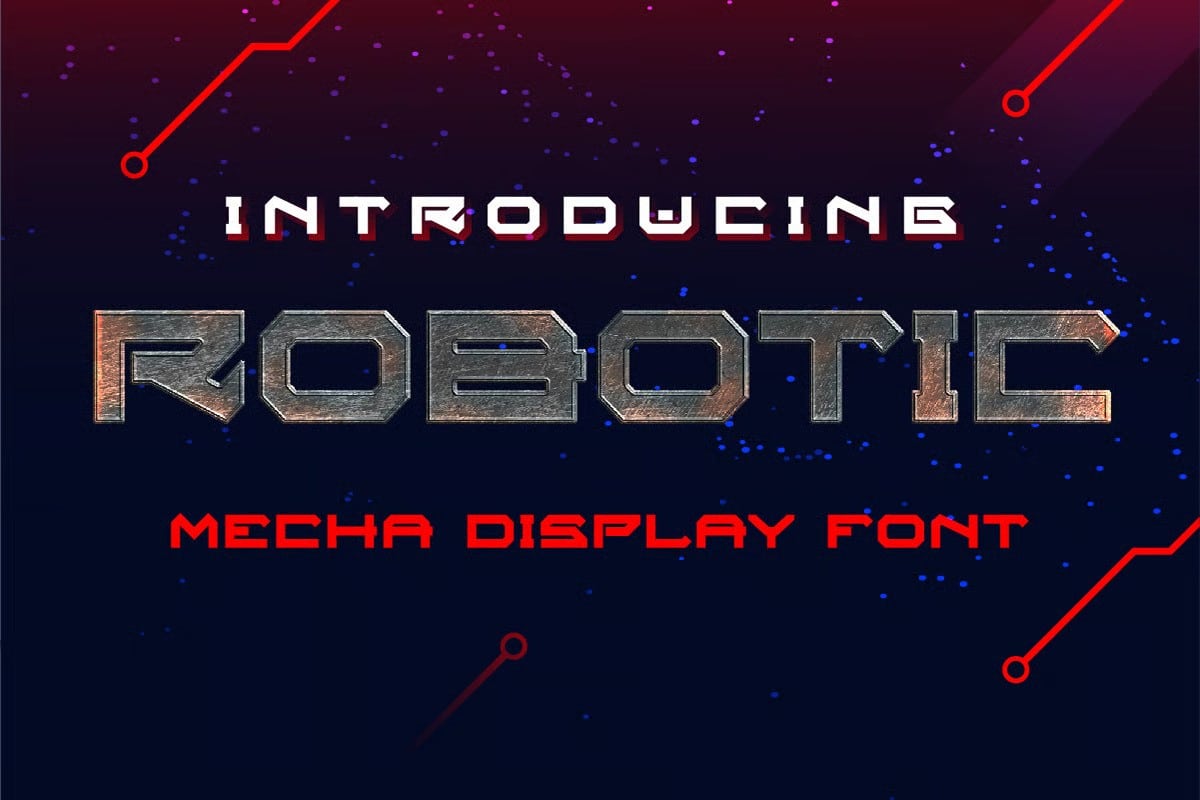 A robotic mecha display font
