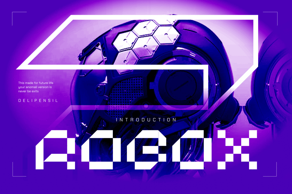 A robot display font