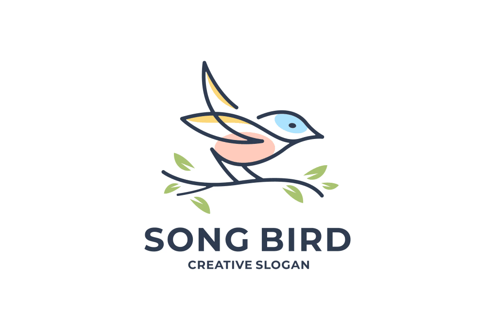 A song bird simple logo template