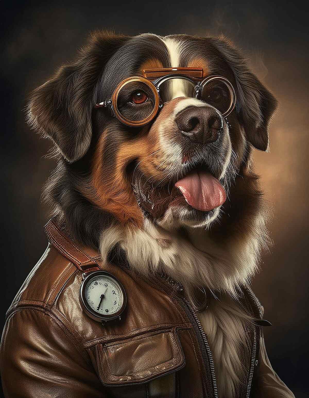 A Steampunk dog portrait