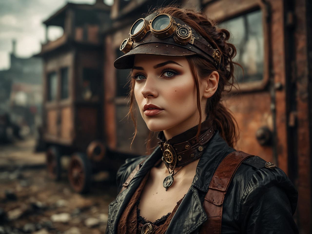 A Steampunk woman retro