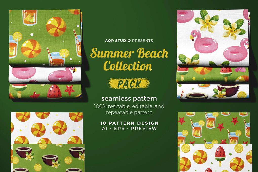 A summer seamless pattern collection