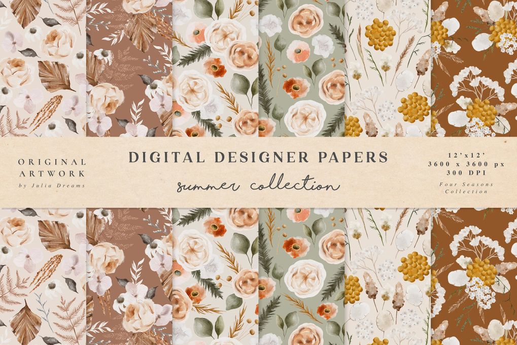 A summer seamless floral patterns