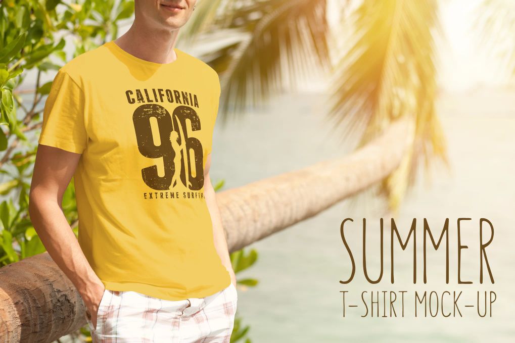 A summer t-shirt mockup template