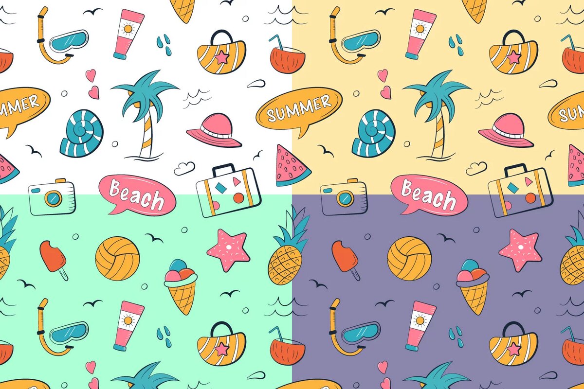 A free seamless summer doodle pattern