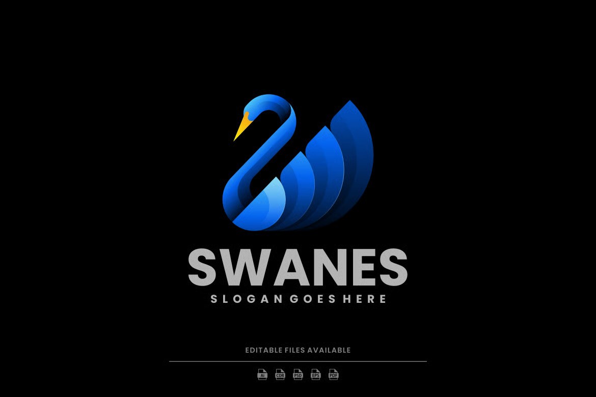 A swan gradient logo template