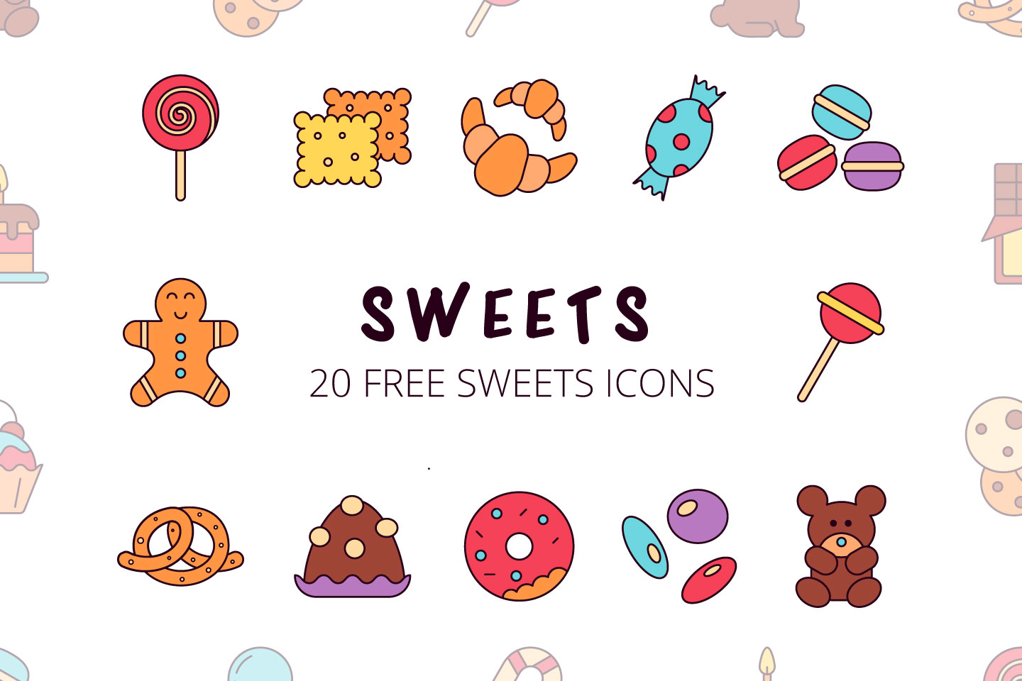 A free sweets vector icon pack
