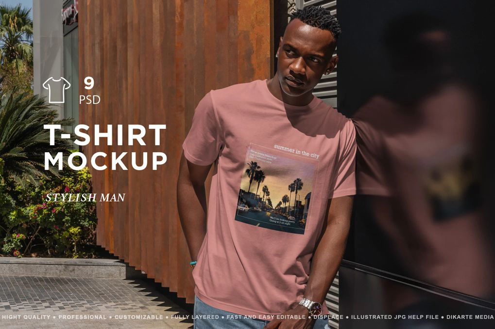 A t-shirt mockup stylish man