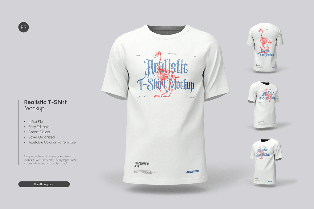 A set of t-shirt mockup