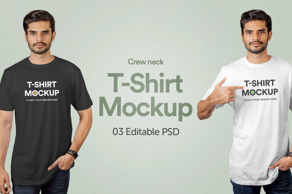 A crew neck t-shirt mockup