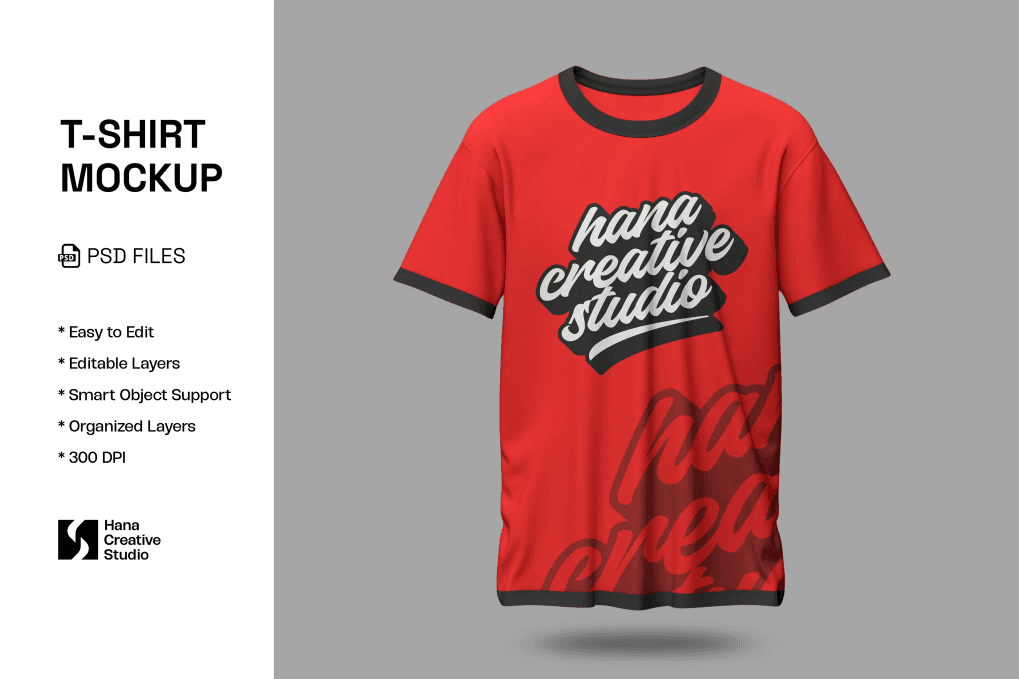 A red t-shirt mockup