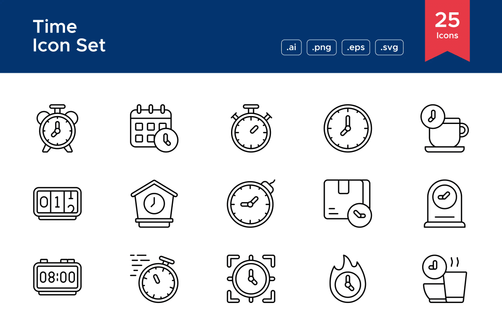 Time icon set