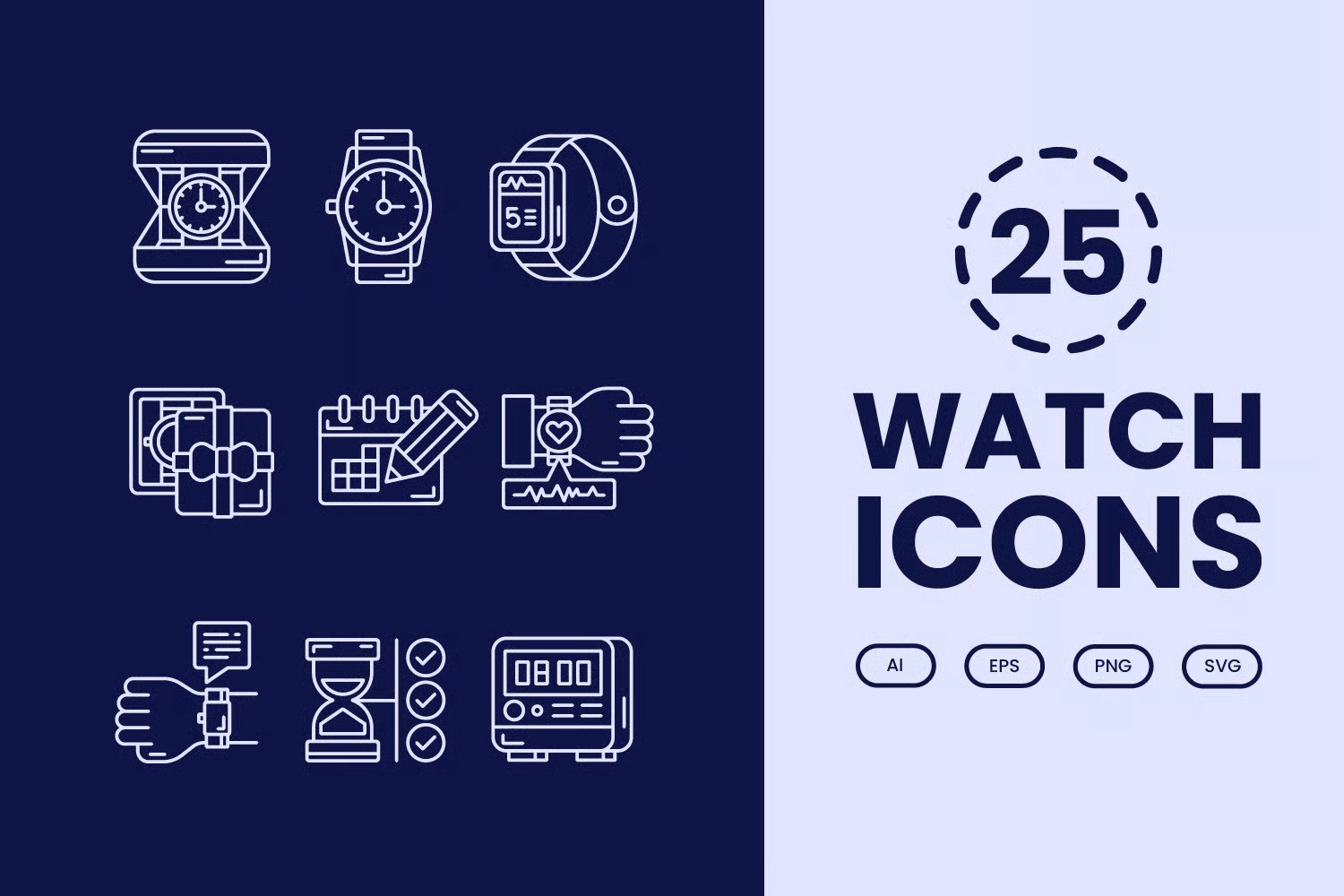 A watch icon set